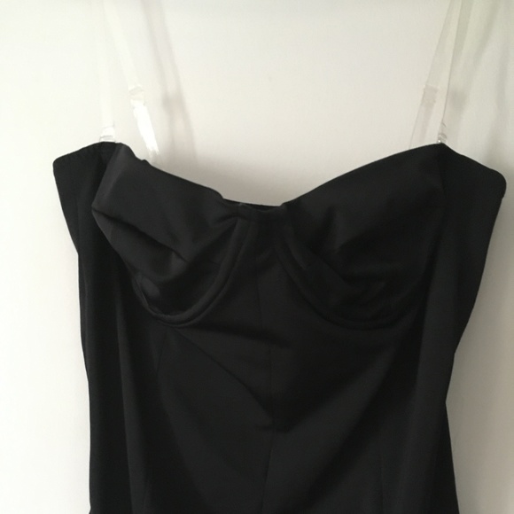 New NORMA KAMALI Mio Bandeau Black One Piece Swim Suit Clear Straps XL - Picture 5 of 9